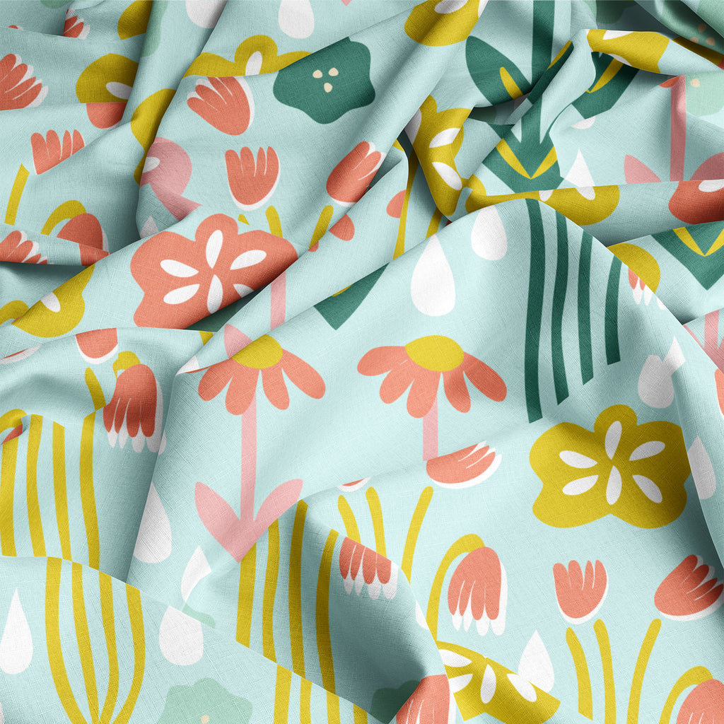 Blue Summer Floral | Fabric by the Metre